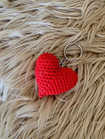 Amigurumi kalp anahtarlık aksesuar nikah şekeri nişan kına düğün hatırası 