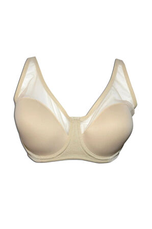 9200-c Balenli Desteksiz Tül Detaylı Soft C Cup Toparlayıcı Sütyen