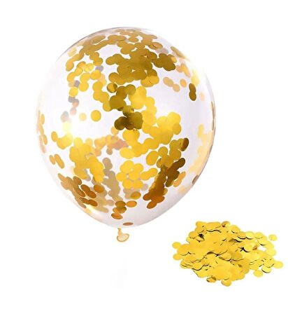 GOLD balon içi konfeti şeffaf balon içi