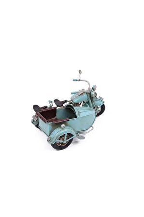 Dekoratif Metal Motosiklet Sepetli Vintage Dekoratif Hediyelik