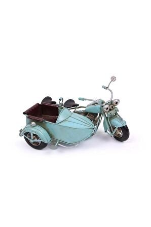 Dekoratif Metal Motosiklet Sepetli Vintage Dekoratif Hediyelik
