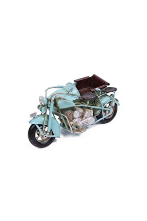 Dekoratif Metal Motosiklet Sepetli Vintage Dekoratif Hediyelik