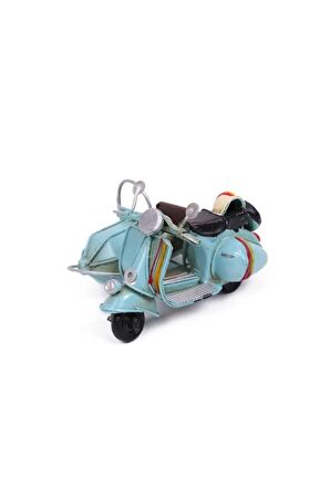 Dekoratif Metal Scooter Sepetli Vintage Biblo Ev Ofis Hediyelik