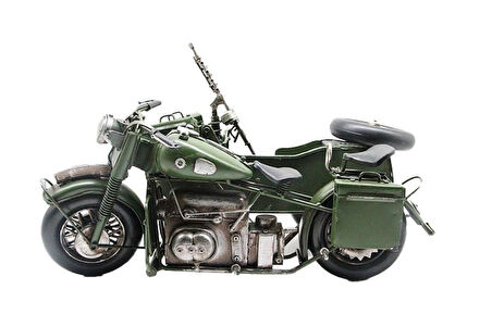 Dekoratif Metal Askeri Sepetli Motor