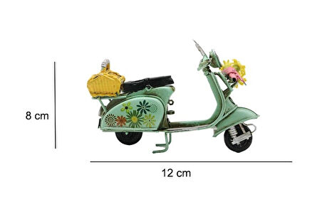 Dekoratif Metal Scooter Önü Sepetli