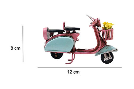 Dekoratif Metal Scooter Önü Sepetli