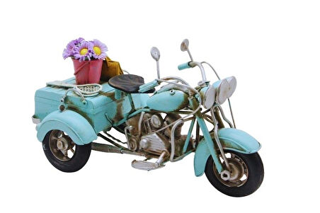 Dekoratif Metal 3 Tekerlekli Motorsiklet