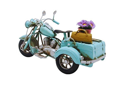 Dekoratif Metal 3 Tekerlekli Motorsiklet
