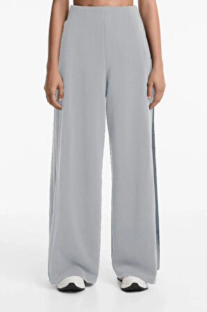 Kadın yan pileli bolpaça gri pantolon