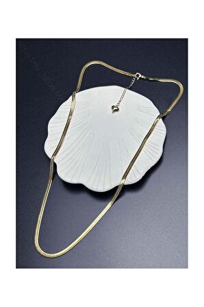 Italyan Zinciri, Paslanmaz Çelik Kolye 23, Altın Renk, Uzun 66cm