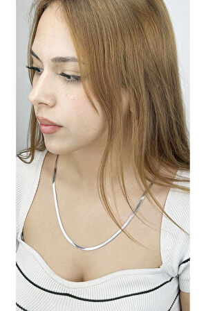 Italyan Zinciri, Paslanmaz Çelik Kolye 24, Gümüş Renk, Uzun 66cm