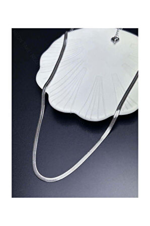 Italyan Zinciri, Paslanmaz Çelik Kolye 24, Gümüş Renk, Uzun 66cm