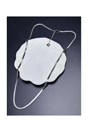 Italyan Zinciri, Paslanmaz Çelik Kolye 24, Gümüş Renk, Uzun 66cm