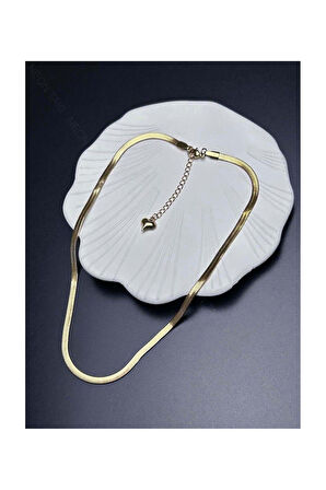 Italyan Zinciri, Paslanmaz Çelik Kolye 25, Altın Renk, Kısa 46cm