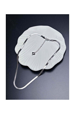 Italyan Zinciri, Paslanmaz Çelik Kolye 26, Gümüş Renk, Kısa 46cm