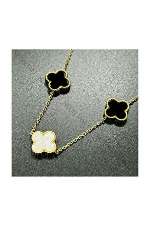 Van, Paslanmaz Çelik Kolye 27, Zincir Altın Renk, Figür Siyah Ve Beyaz Renk