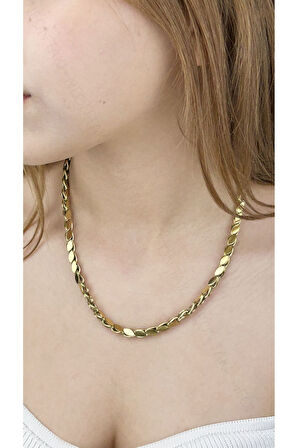 Arpa Model, Paslanmaz Çelik Kolye 29, Altın Renk