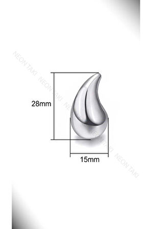 Xxx Damla, Paslanmaz Çelik Kolye 54 Gümüş Renk Damla G15mmxy28mm Kolye 47,5cm