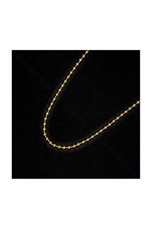 Top Zincir, Kombin Model, Paslanmaz Çelik Kolye 117, Altın Renk Uzunluk 46cm