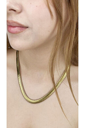 Kalın Italyan Zinciri, Paslanmaz Çelik Kolye 160, Altın Renk