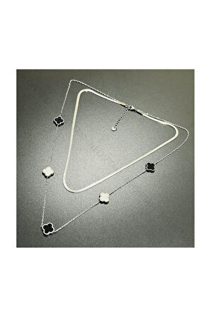 Van, Çift Zincir, Italyan Zincirli, Paslanmaz Çelik Kolye 235, Gümüş Renk