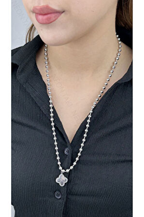 Xxx Van, Topçuk Zincirli, Uzun, Paslanmaz Çelik Kolye 242, Zincir Gümüş Renk