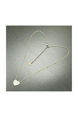 Sedefli Kapl Figürlü, Paslanmaz Çelik Kolye 251, Altın Renk