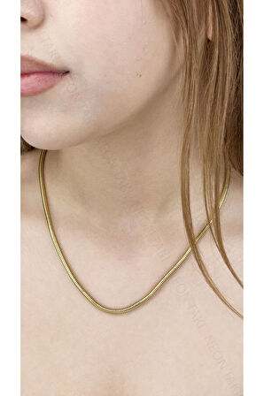 Yılan Model, Kombin Için, Paslanmaz Çelik Kolye 253, Altın Renk