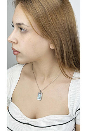 Tarot Kolye 308, Paslanmaz Çelik, Gümüş Renk