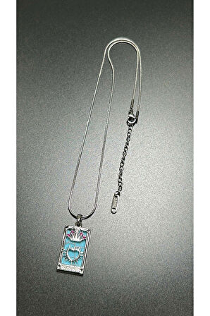 Tarot Kolye 308, Paslanmaz Çelik, Gümüş Renk