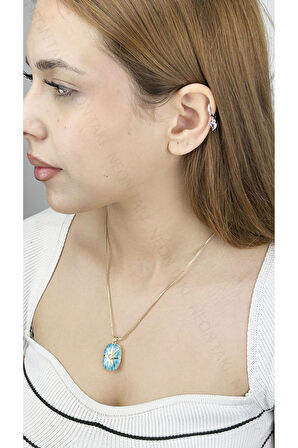 Mine Kapaklı Paslanmaz Çelik Kolye 399, Altın Renk