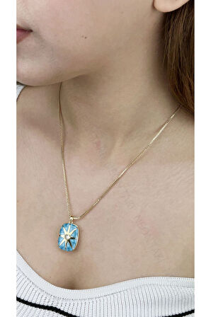 Mine Kapaklı Paslanmaz Çelik Kolye 399, Altın Renk