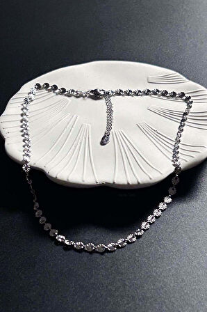 Paslanmaz Çelik Pul Kolye 416, Gümüş Rengi