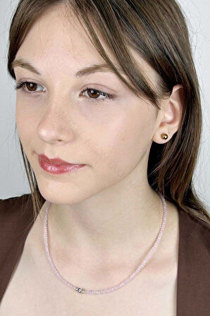 Nazar Boncuklu, Pembe Taşlı Kolye 428