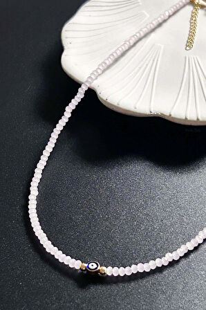 Nazar Boncuklu, Pembe Taşlı Kolye 428