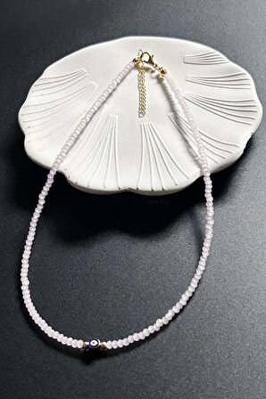 Nazar Boncuklu, Pembe Taşlı Kolye 428