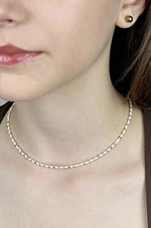 Beyaz ve Sarı Renk Boncuklu Kolye 429