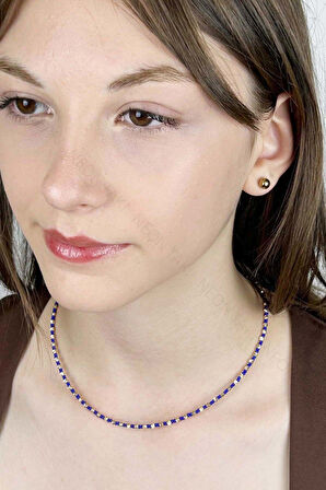 Mavi ve Sarı Renk Boncuklu Kolye 430