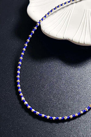 Mavi ve Sarı Renk Boncuklu Kolye 430