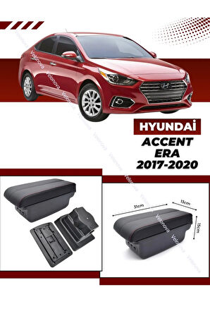 Hyundai Accent Era 2017-2020 Sürgülü Kolçak Kol Dayama 2 Adet USB Lİ Araca Özel Delmesiz Vidasız 