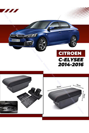 Citroen C-elysee 2014-2016 Sürgülü Kolçak Kol Dayama 2 Adet USB Lİ Araca Özel Delmesiz Vidasız