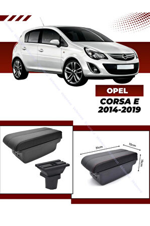 Opel Corsa E Sürgülü Kolçak Kol Dayama 2 Adet USB Lİ Araca Özel Delmesiz Vidasız Montaj