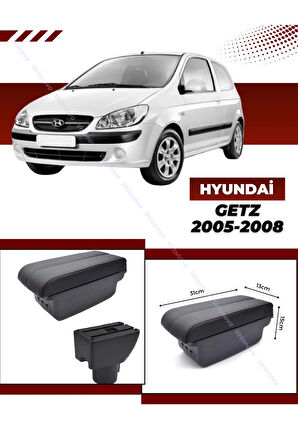 Hyundai Getz 2005-2008 Sürgülü Kolçak Kol Dayama 2 Adet USB Lİ Araca Özel Delmesiz Vidasız Montaj