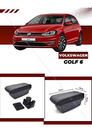 Volkswagen Golf 6 Sürgülü Kolçak Kol Dayama 2 Adet USB Lİ Araca Özel Delmesiz Vidasız Montaj