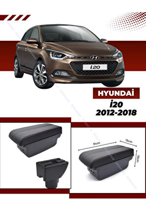 Hyundai İ 20 2012-2018 Sürgülü Kolçak Kol Dayama 2 Adet USB Lİ Araca Özel Delmesiz Vidasız Montaj