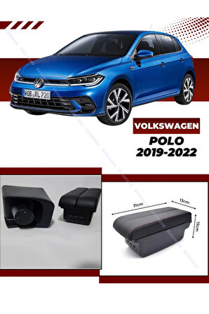 Volkswagen Polo 2019-2022 Sürgülü Kolçak Kol Dayama 2 Adet USB Lİ Araca Özel Delmesiz Vidasız Montaj