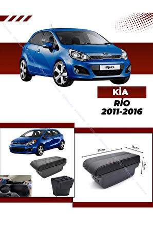 Kia Rio 2011-2016 Sürgülü Kolçak Kol Dayama 2 Adet USB Lİ Araca Özel Delmesiz Vidasız Montaj