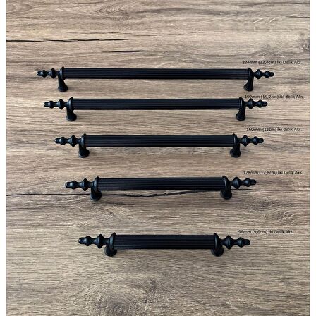 KOLDOOR Mat Siyah Çekmece Dolap Kulpları Mobilya Mutfak Kulpu160 Mm 5 Adet