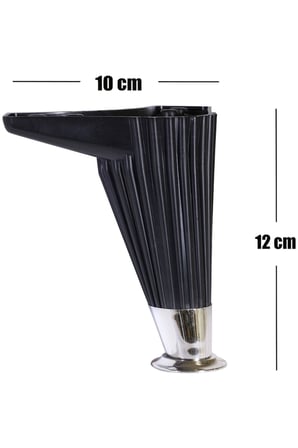 Mobilya- Tv Ünitesi- Komidin -sehpa Ayağı Wetra Siyah Krom 12 Cm 1 Adet