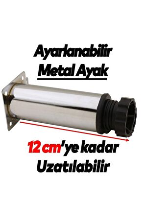 Bingo Mobilya Ayağı Ayarlanabilir Q42 Metal Krom 10 Cm 8 Adet